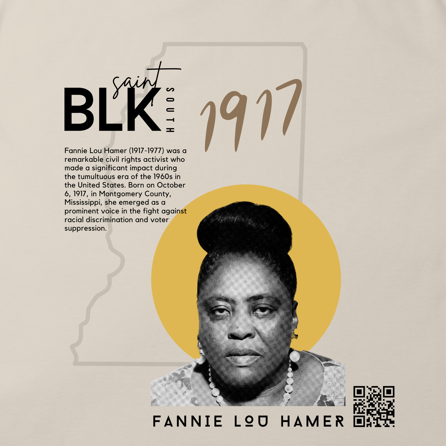 Fannie Lou Hamer State + Story (IVORY) | Unisex T-shirt