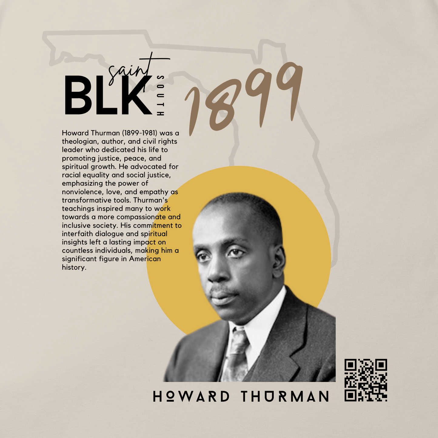 Howard Thurman State + Story (IVORY) | Unisex T-shirt